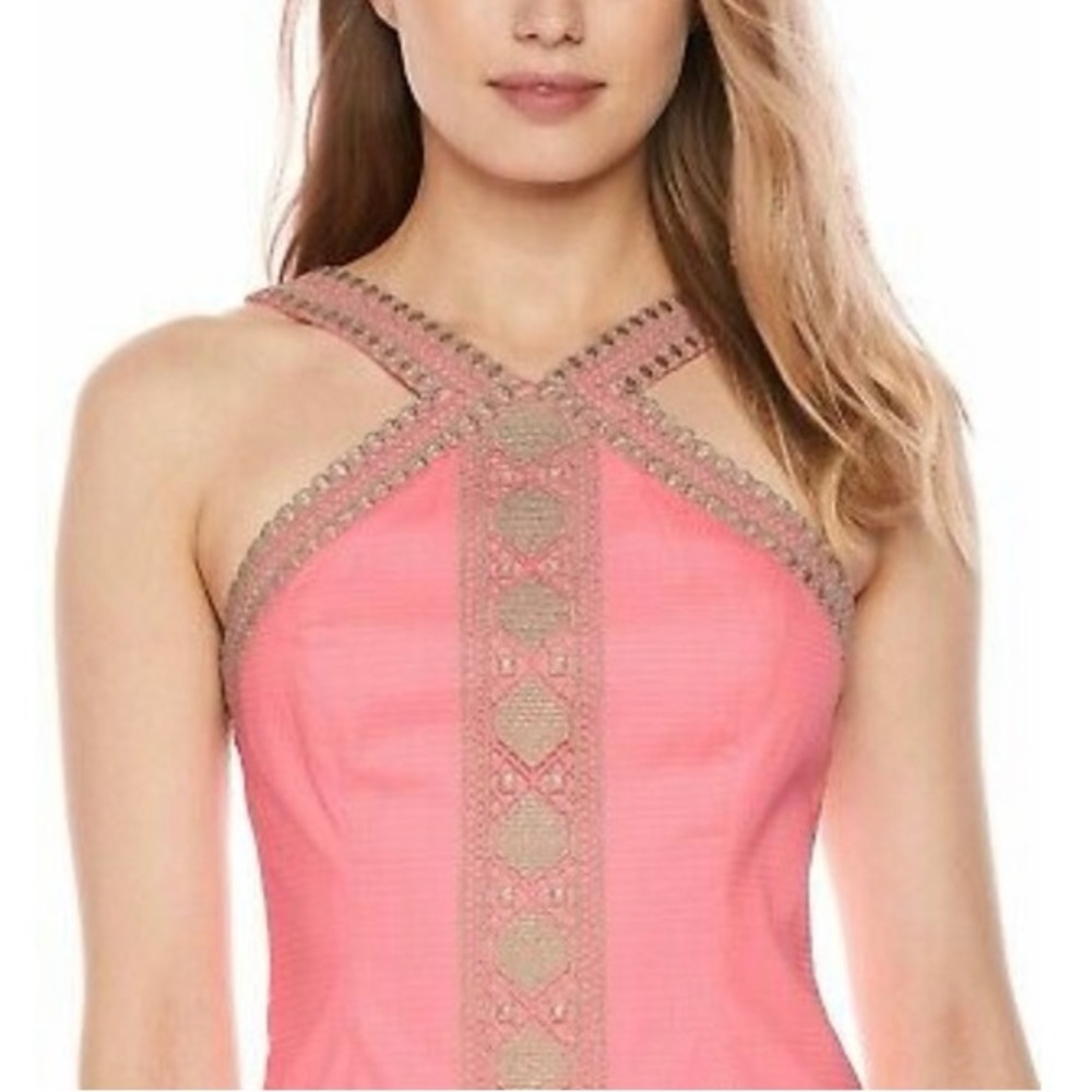 Lilly Pulitzer Ena Stretch Shift Dress in Capri Coral Sz 10 - Picture 3 of 14